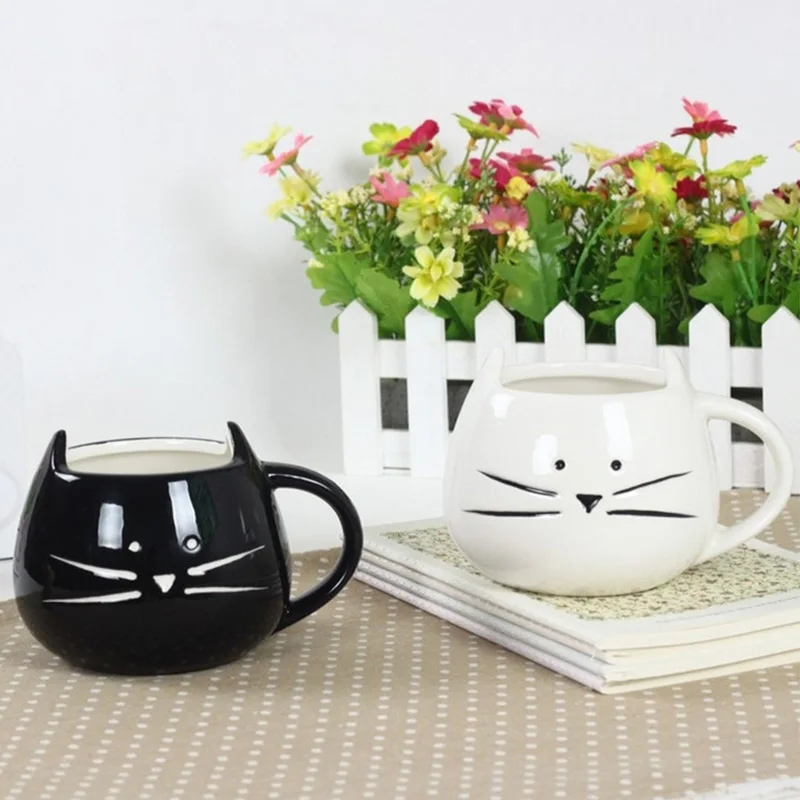 

1pc 400ml Couple Mug Valentine's Day Cute Cat Coffee Milk Mug with Handle Ceramic Cups Porcelain Tea Mugs Home Office Drinkware
