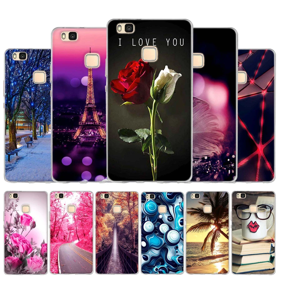 

For huawei p9 lite case hawei p9 lite cover case soft silicone back for huawei p9lite TPU Capa clear funda Relief paiting cover