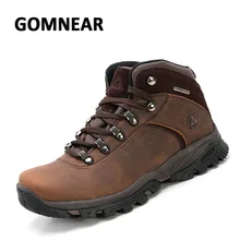 GOMNEAR Big Size Waterproof Hiking Shoes Men’s Wear-resistant Antiskid Sneakers Breathable Mountaineering Climbing Sports Boots