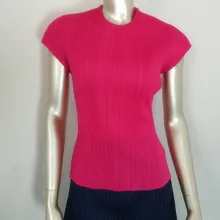 Раза тонкий высокого класса плиссированные тонкая футболка модная универсальная Miyake складки