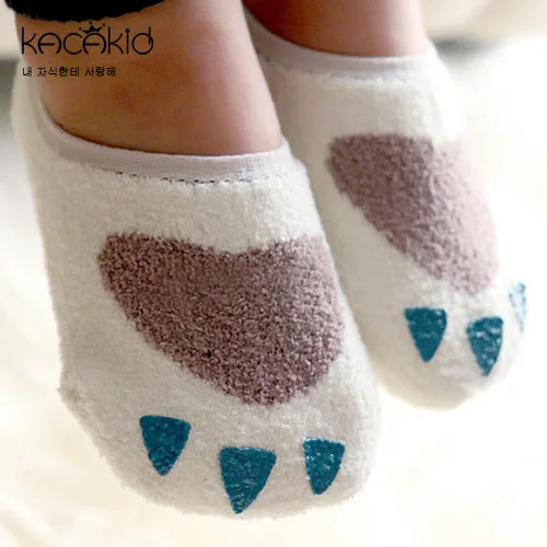 Kacakid/милые зимние носки с героями мультфильмов для малышей носки-тапочки для новорожденных Детские хлопковые носки детские подарочные тапочки нескользящие носки - Цвет: M