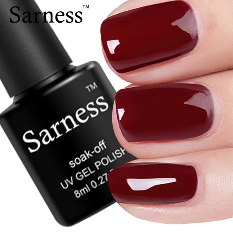 

Sarness 8ml Nail Gel Polish Ordinary Colors UV Gel Nail Polish Red Gelpolish UV LED Soak Off Glitter Rose Gold Paint Gel Varnish
