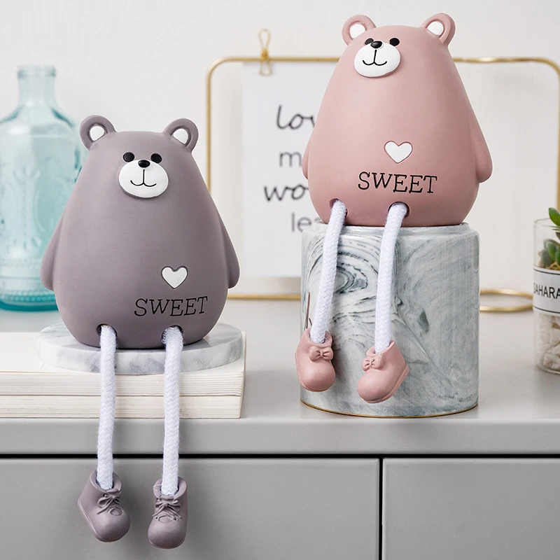 الكرتون شنقا القدم دمية الأسد و الدب المنزل الديكور غرفة المعيشة خزانة دراسة سطح المكتب لطيف طفل عيد