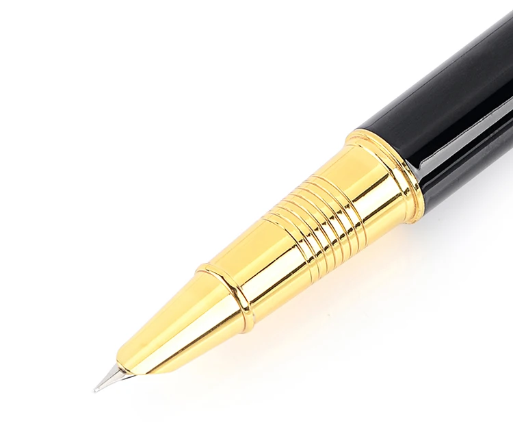 Бренд Jinhao, очень тонкая авторучка, 0,38 мм, с золотым зажимом Iraurita, металлические матовые черные ручки для письма, для офиса и школы