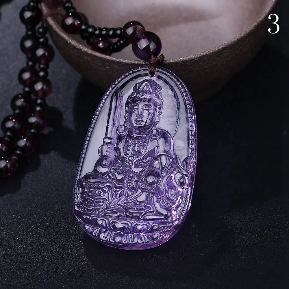Кристалл восемь покровителей Святого Будды кулон ожерелье мужской и женский Wicca натуральный кристалл подвеска амулет Grinch трендовые ювелирные изделия - Окраска металла: 3