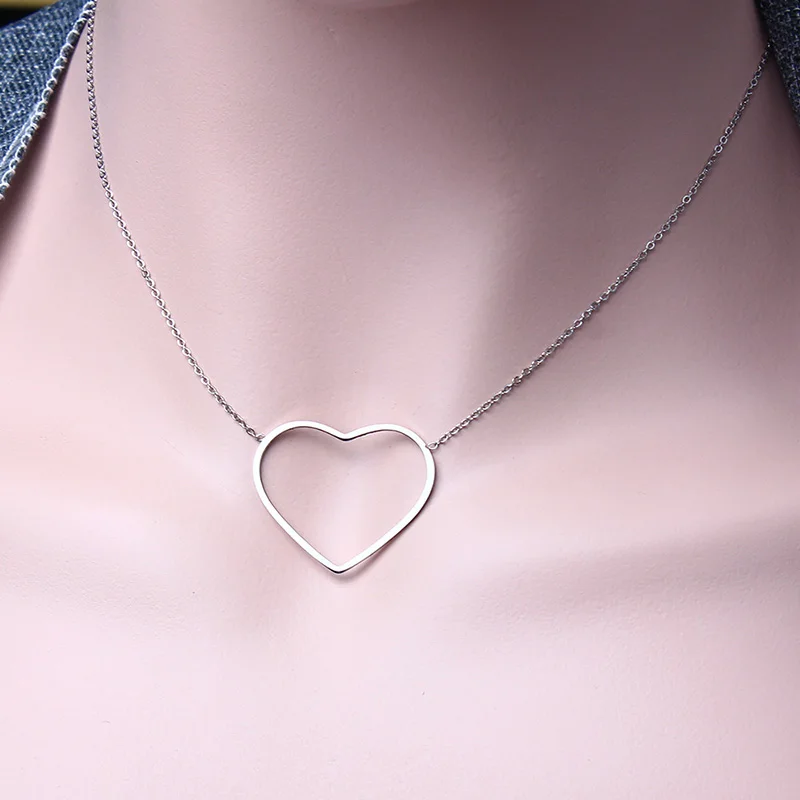 ZUUZ chocker neckless Персонализированная Цепочка Из Нержавеющей Стали Колье серебряное сердце подвеска для лучших друзей ожерелье Женские аксессуары - Окраска металла: 7