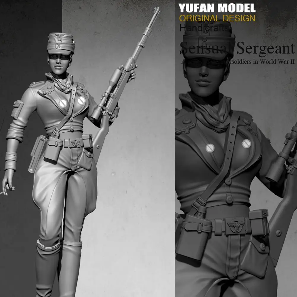 

1/35 50mm Female Sniper Resin Figures Soldier Model kit Beauty Shooter Unpainted kit Self-assembled