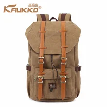 Высококачественные рюкзаки школьные для Путешествий Холст искусственная кожа мужской рюкзак известный модный винтажный дизайнерский бренд KAUKKO сумки