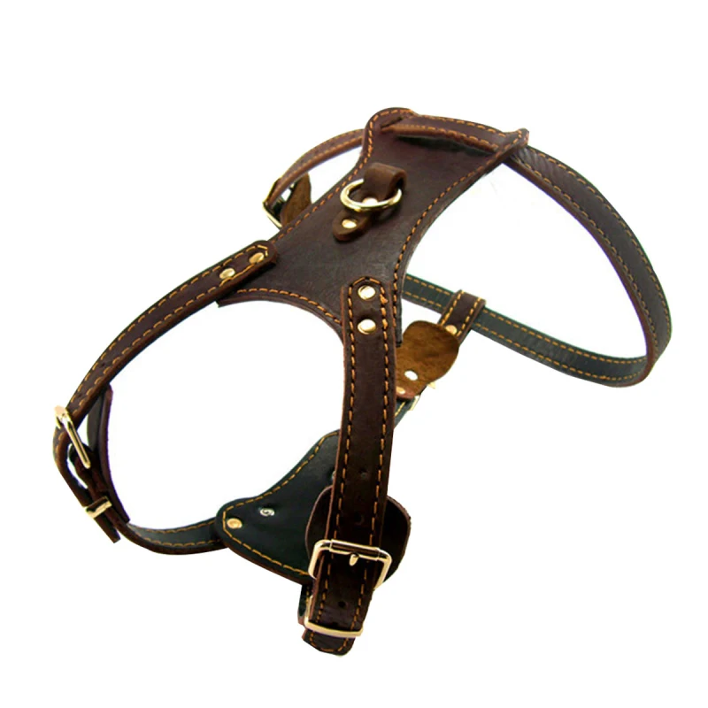 

Large Size Dog Harness Soft Leather Double Layer Jogging Collar Leash for Medium Large Dog Training Vest Harness Pet Supplies