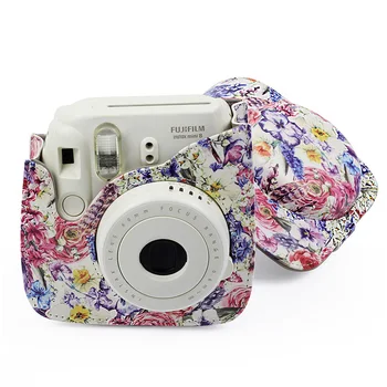 

PU Instant Camera Bag Case with Strap for Fujifilm Instax Mini 8/9/8 Fashion Oil Rose