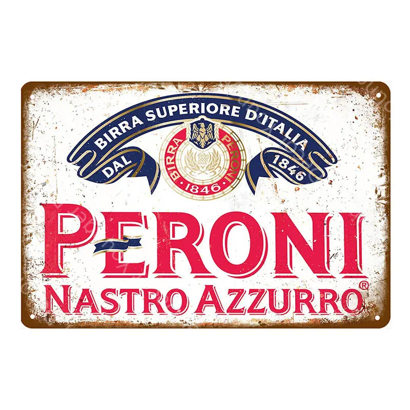 Ром с пачкой Bacardi пивная доска Peroni винтажные металлические жестяные вывеска для паба, бара казино настенные декоративные тарелки виски вино плакат - Цвет: YD4187E