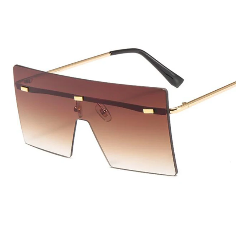 Большие очки с плоским верхом модные брендовые дизайнерские женские негабаритные Квадратные Солнцезащитные очки градиентные синие розовые оттенки Lunette De Soleil