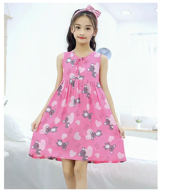 túnica praia vestido crianças crianças casual sundress