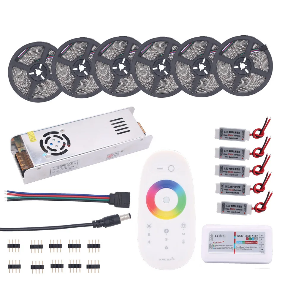 

RGBWW DC 12V LED Strips Waterproof RGB RGBW tira LED Flexible Light 5050 fita LED strip neon Lights add 2.4G RF Touch Controller