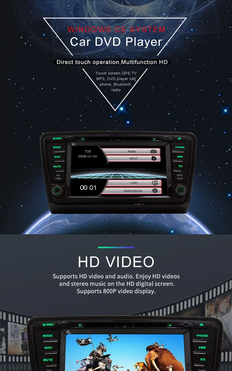 Sale Besina 1 Din 8 Inch Car DVD Player For VW SKODA OCTAVIA 2013-2017 GPS Navigation Radio Canbus Steering Wheel Cnotrol Autoaudio 2