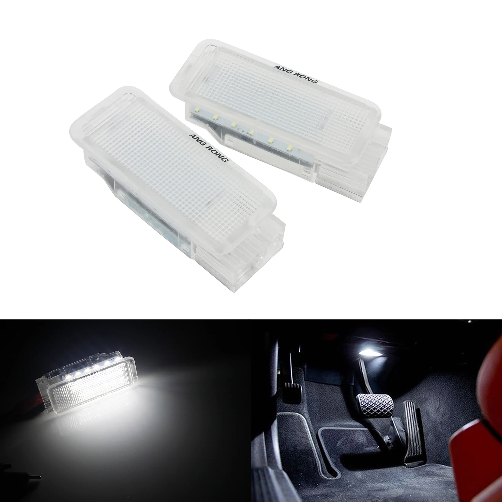 Angrong 2x Белый светодиодный Чемодан багажник подсветки перчаточного ящика светильник лампы внутреннего светильник для peugeot 206 207 306 307 3008 406 407 5008 607 806