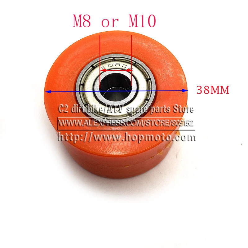8 мм 10 мм шкив приводной цепи роликовый ползунок натяжитель колеса направляющая для Pit Dirt Street Bike мотоцикл Atv CRF M8 M10 оранжевый красный
