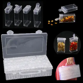 

Newest 64pcs Mini Objects Diamond Painting Tool Beads Container Diamond Embroidery Storage Accessory Mosaic Convenience Box