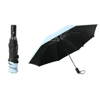 

23Inch Automatic Reversible Umbrella Inverted Reverse Foldable 3 Folding Travel Compact Anti-UV 8 Ribs