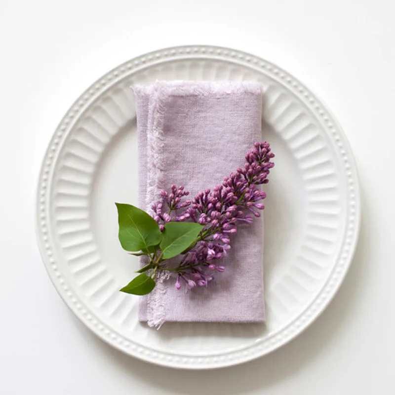 

4psc /lot fringe 100%Pure Linen napkins 48*48CM
