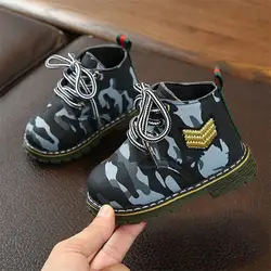 2019 осенние детские ботинки Ботинки martin из искусственной кожи модные детские ботинки Брендовая обувь для мальчиков и девочек резиновые