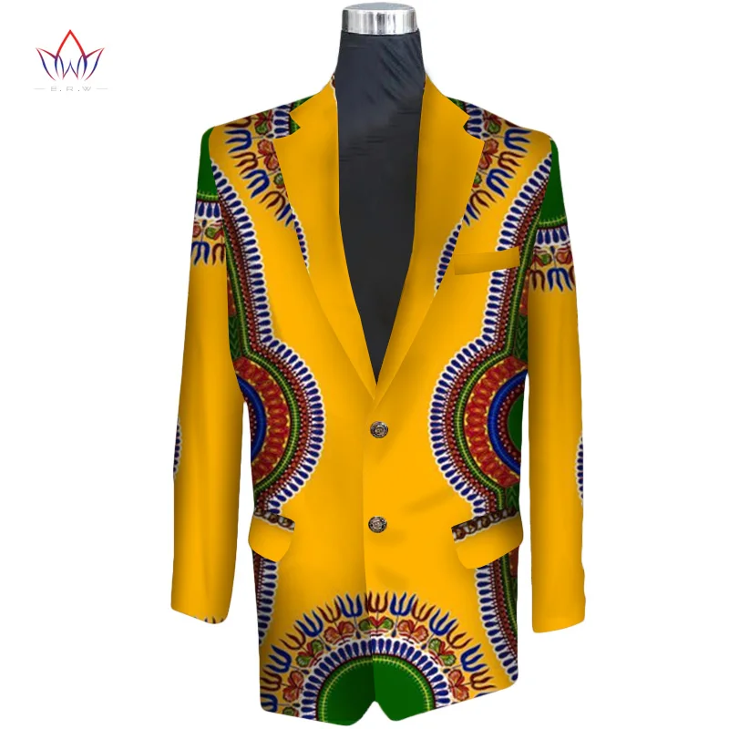 Традиционная африканская Элегантная мода для мужчин s приталенный хлопковый Блейзер костюм пальто для мужчин Африканский принт Дашики для мужчин одежда WYN180