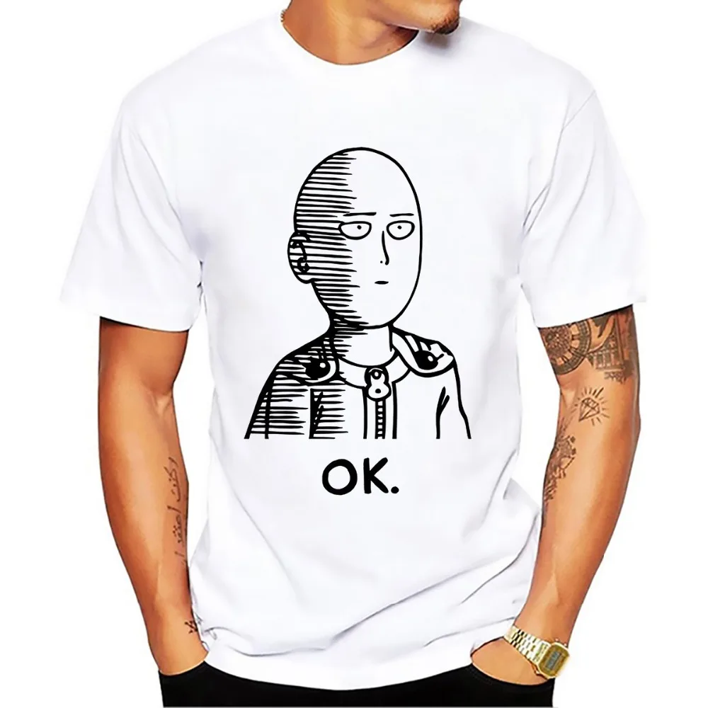 OK герой ONE PUNCH MAN забавная Футболка мужская новая белая Повседневная футболка для