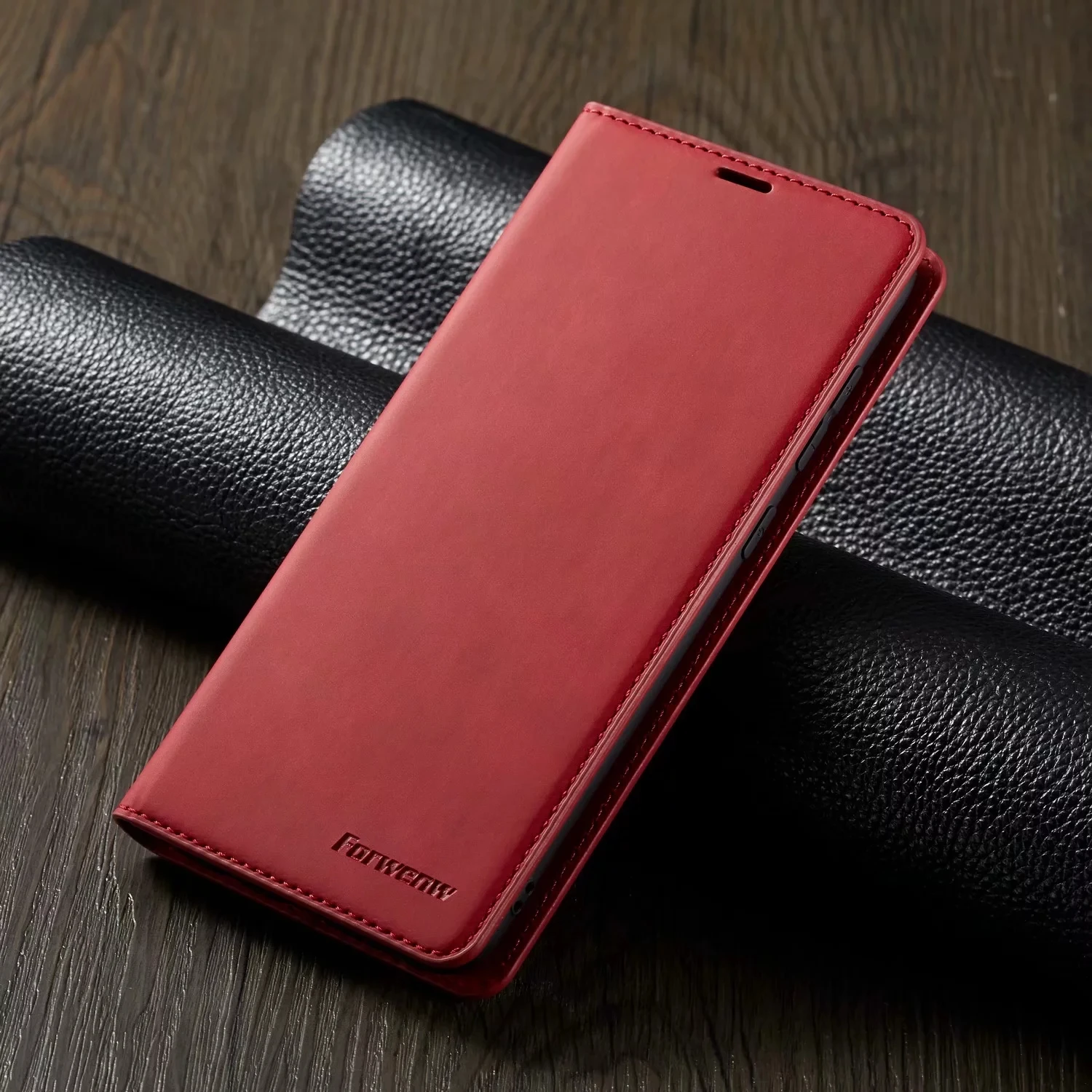 Чехол Etui Coque чехол для samsung Galaxy J4 Plus J6 Plus A750 A8 A6 S10 S10e S9 Plus S8+ Ретро Кожаный чехол-книжка для телефона - Цвет: Красный