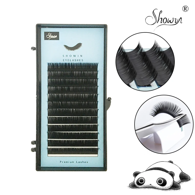 

Russian Volume Extension False Mink Faux Individual Lashes Makeup Fake Eyelash 0.03-0.1 Thickness