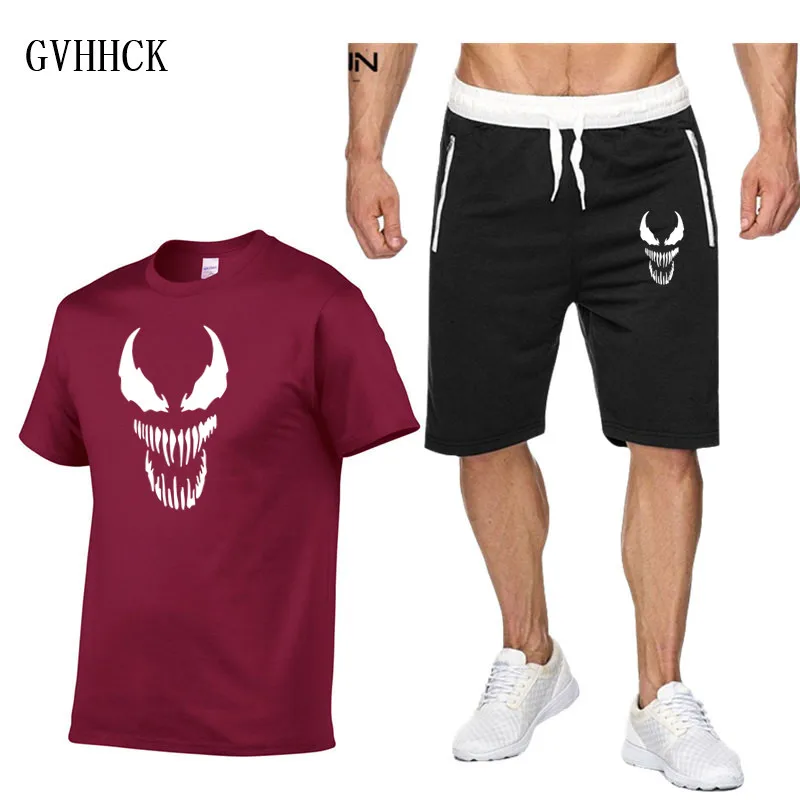 cotton Men Set Mens Venom Tracksuit T Shirt Shorts Pants Casual Sweatshirt Men s Sportswear Suits 2