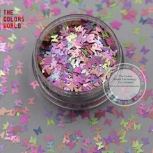 RJ3-363 перламутровые разноцветные блестки в форме бабочки размером 3,0 мм для дизайна ногтей гель для макияжа или украшения своими руками