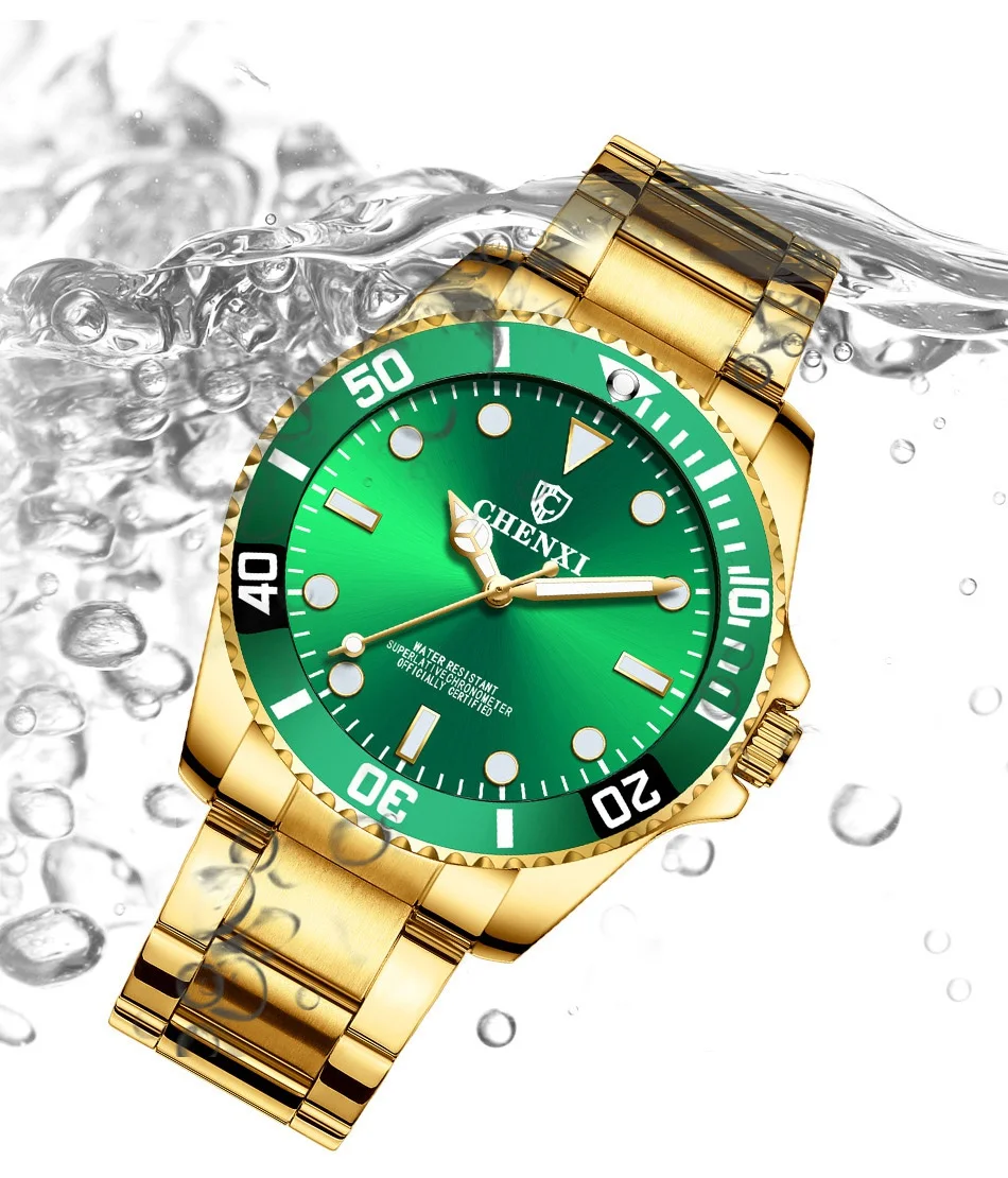 Роскошные брендовые золотые мужские часы, уникальные синие золотые деловые часы для мужчин, минимализм, светящийся указатель, водонепроницаемые часы