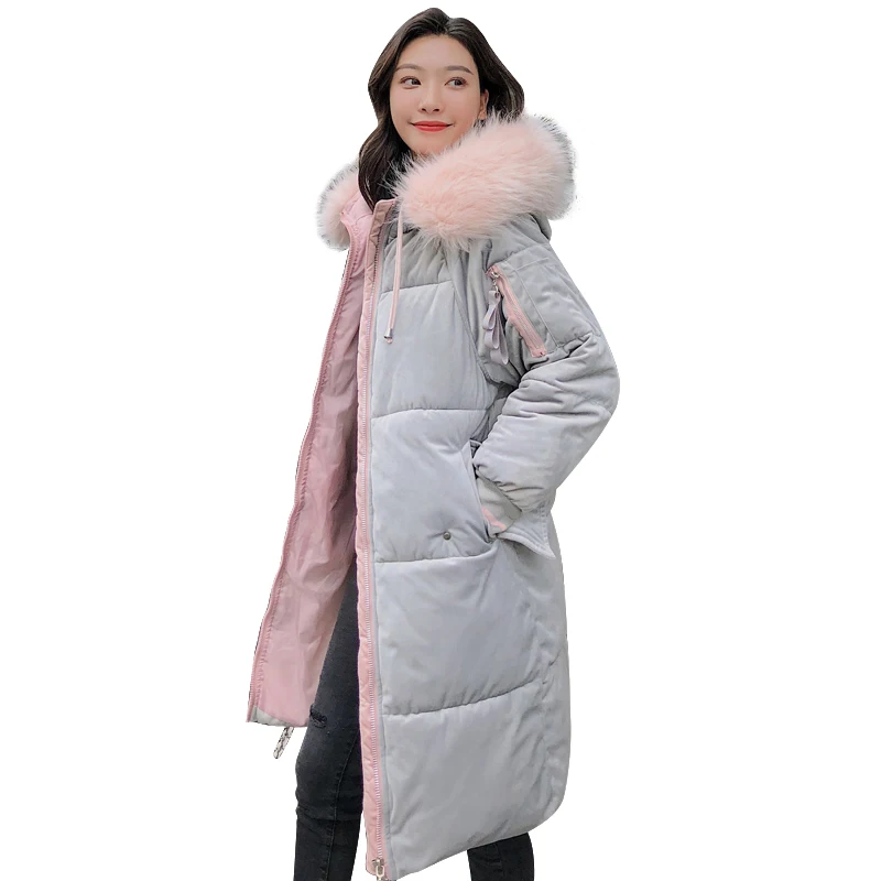 

Women's Coat Jacket long Fur Winter Thick Medium Length Windproof Women Parka Coat New Winter parka
