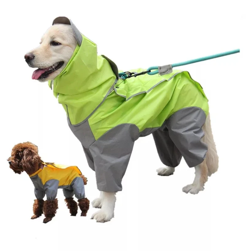 Large Dog Raincoat Big Dog Clothes Jumpsuit Rain Jacket Golden