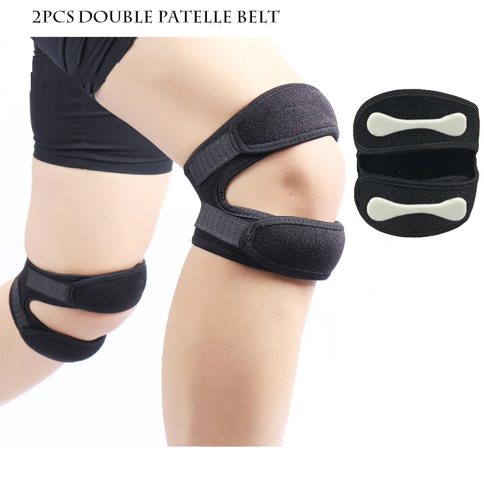 Soporte de rótula ajustable para la rodilla, cinta vendaje elástico, correa de tendón, puente, de rodilleras, 2 uds.|Coderas y rodilleras| - AliExpress
