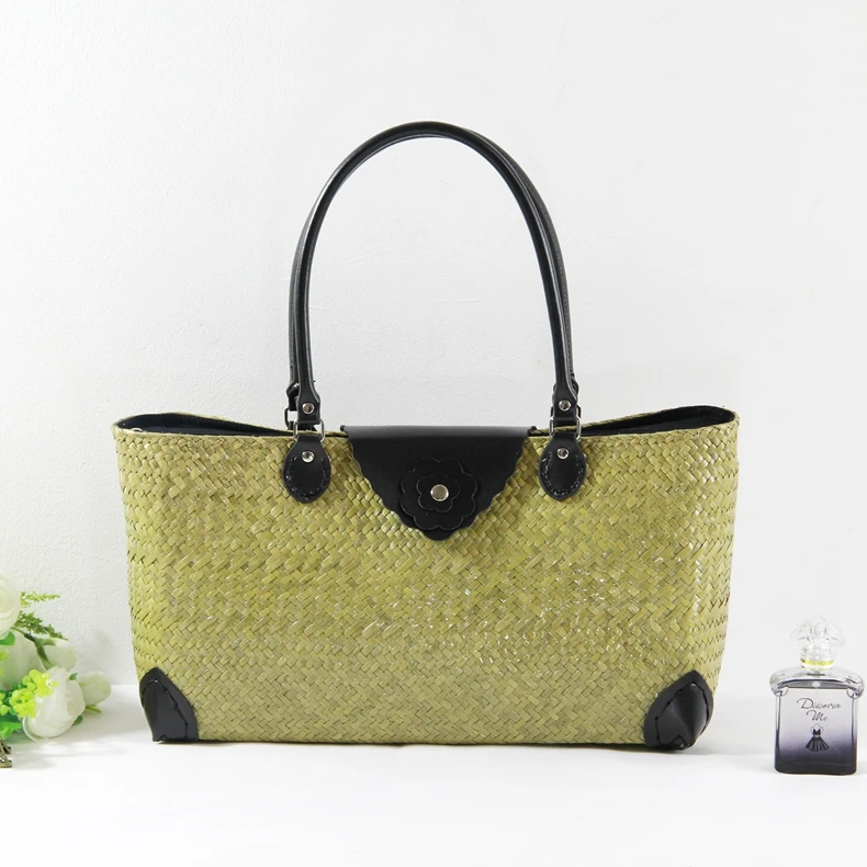 

The new fashionable sketch package Thai version of the rattan bag seaside resort beach bag shoulder bag retro handbag handbag