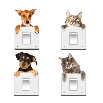 

Cute Animals Elephant Cat Panda Giraffe Light Switch Sticker Remoable Wall Sticker For Kids Baby Nursery Home Decor Decal Murla