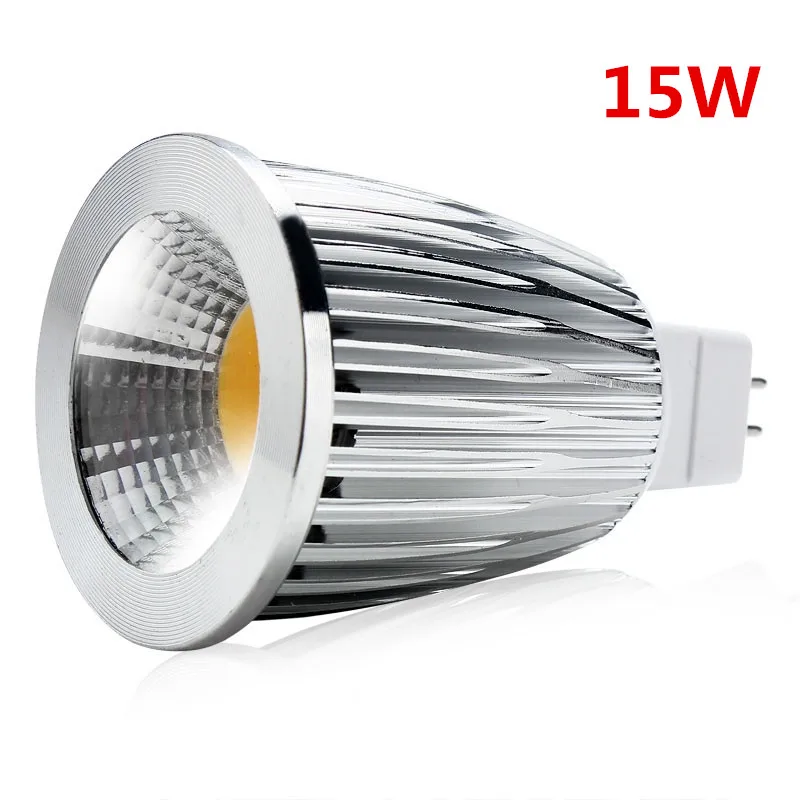 10 шт. высокое Мощность лампада LED MR16 УДАРА 9 Вт 12 Вт 15 Вт dimmable удара Spotlight MR16 AC /DC 12 В лампы