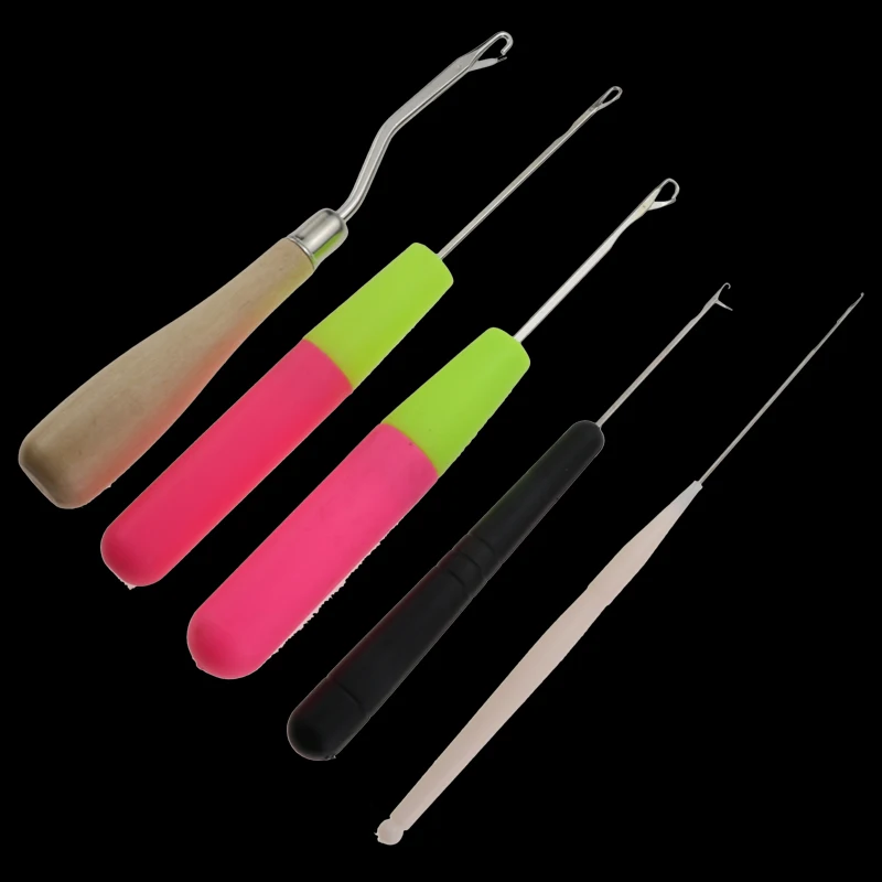 5pcs Plastic Crochet Braided Needle Hook Hair Fabric Dreadlock Crafts