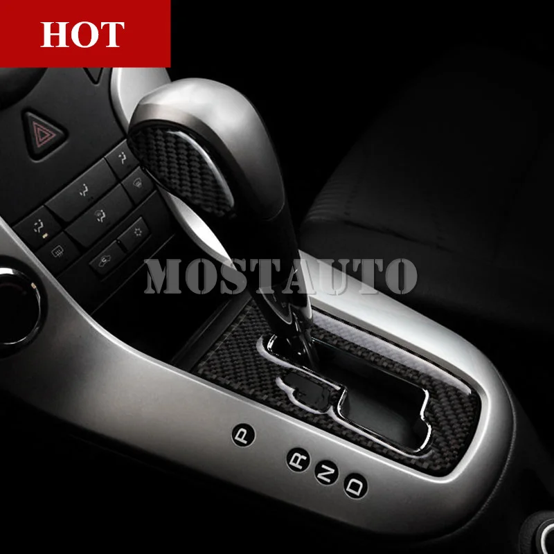 

For Chevrolet Cruze Carbon Fiber Console Gear Shift Box Trim Cover 2009-2015 3pcs