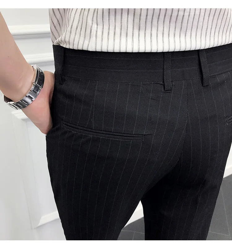 Брендовая Дизайнерская обувь Для мужчин брюки Мода Новое поступление Slim Fit Для мужчин s Брюки ботильоны Длина одноцветное праздничная одежда брюки Для мужчин одежда