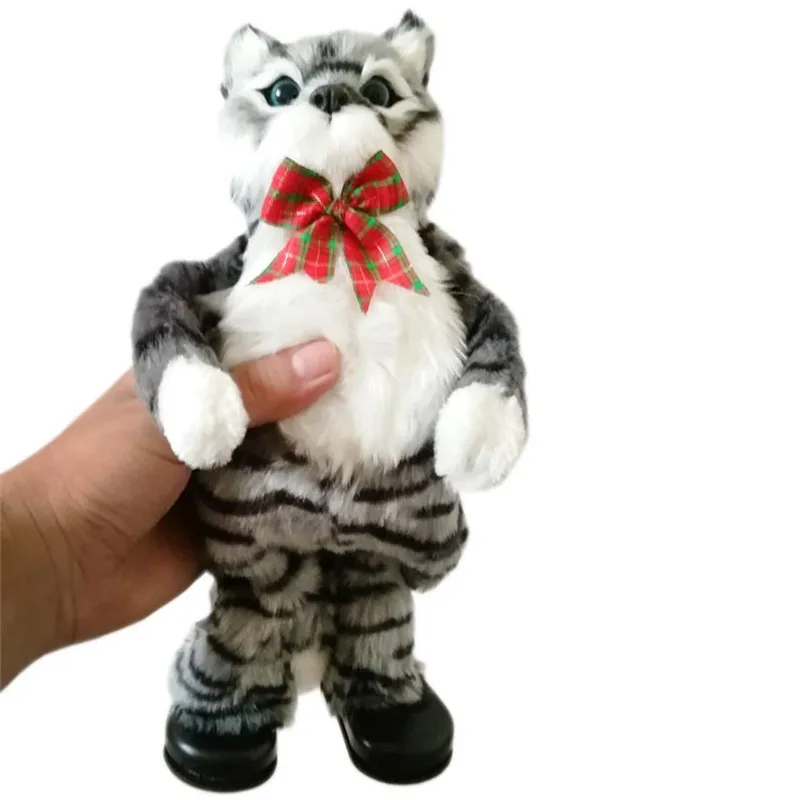 30 см Новогодние рождественские игрушки для детей подарок электронный питомца игрушечный Кот Brinquedos Прогулки Танцы музыкальный интерактивный робот кошка