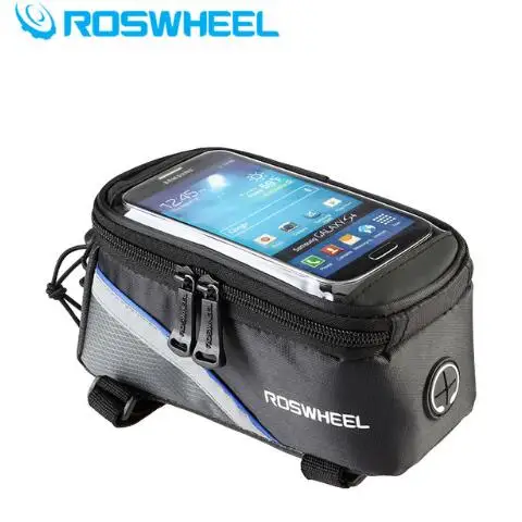 Roswheel велосипедная сумка передняя велосипедная сумка Pollice Gps Sacchetto Pacchetto Telefono Cellulare сенсорный экран непромокаемые нейлоновые сумки - Цвет: Blue side