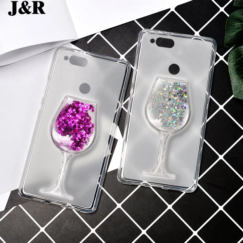Case For Huawei Honor 7X 7 X 3D Liquid Star Cover Honor7x Quicksand Dynamic Glitter Cute Red Wine Glass Cup Transparent Clear |