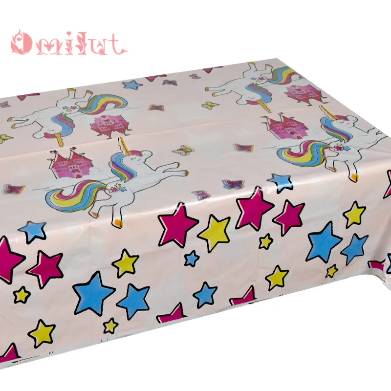 Omilut Unicorn Tablecloth Unicorn Happy Birthday Party Disposable