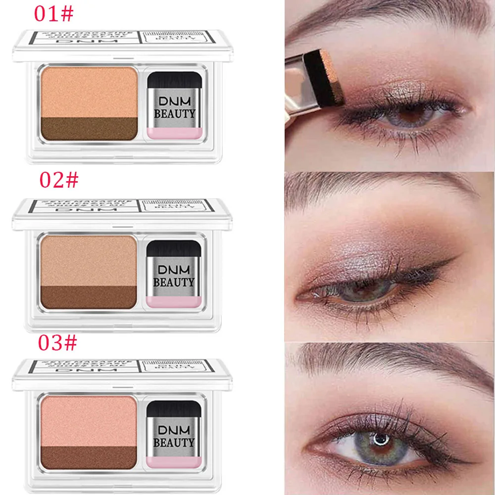 Lazy Eye shadow Palette корейский стиль Косметика матовое мерцание два цвета Тени для век штамп Палитра с кистью ню макияж набор