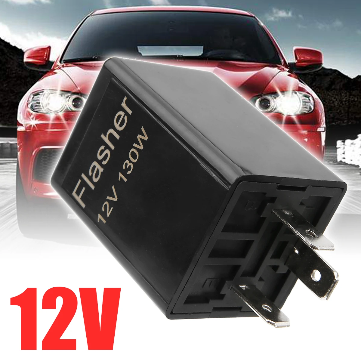 Universal Replacement 12V CF13 3 Pin Flasher Relays With 1 LED Indicators Support Car Motorcycle Motorbike