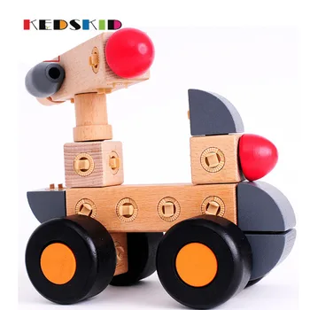 

3D DIY Young wood car molds Kit assembled toy for children puzzle cars brick Assembled model vehicle toys for boys