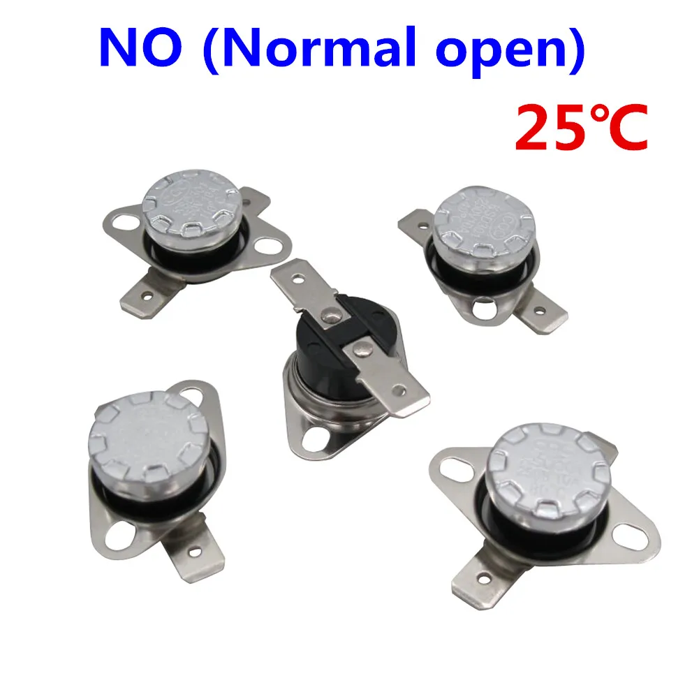 10pcs/lot KSD301 10A250V 25 Degree Celsius (N.O.) Normally Open