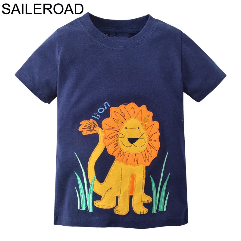 Купить 3, 5%, 7 лет, футболка с изображением Льва для маленьких мальчиков летние детские топы для мальчиков и девочек, футболки, одежда детская одежда для мальчиков из хлопка - Цвет: 2622 same picture